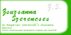 zsuzsanna szerencses business card